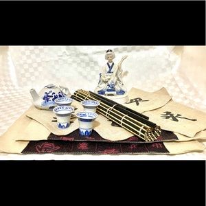 Asian kit with Geisha, tea cups teapot and more...